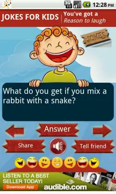 Jokes for Kids Free android App screenshot 1